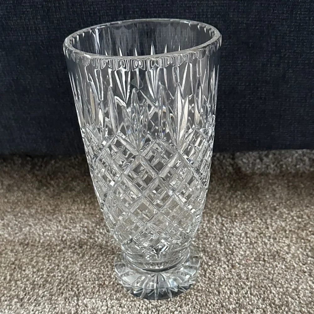 Elegant Cut Glass Vase